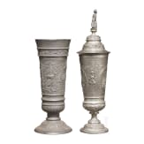 Two shooting trophies made of pewter, German/Austria, 19th century