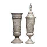 Two shooting trophies made of pewter, German/Austria, 19th century