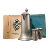 Bavarian officer&acute;s associations - pewter gift, documents, book, 1st half 20th century