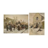 Lambert Donnay - two paintings of the Franco-German War 1870/71