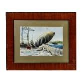 Naval airship in port