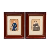 Portrait of a Saxon infantry officer and his wife, Dresden 1855