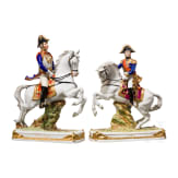 Two French equestrian figures from the Scheibe-Alsbach porcelain manufactory, 20th century