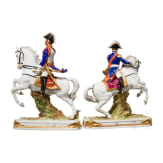 Two French equestrian figures from the Scheibe-Alsbach porcelain manufactory, 20th century