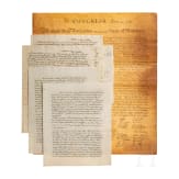 Older facsimiles of the Declaration of Independence of the USA 1776 as well as the testaments of Louis XVI and Marie Antoinette