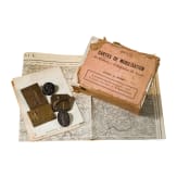 French mobilization cards 1906 and various badges