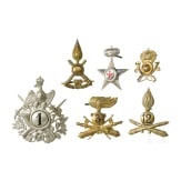 Six Italian headgear emblems, 20th century