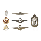 Seven Italian air force badges, 1st half of the 20th century