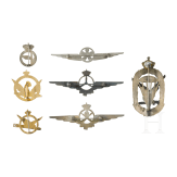 Seven Italian air force badges, 1st half of the 20th century