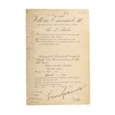 Benito Mussolini and Vittorio Emanuele III - personal signatures on a decree