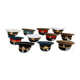 Eleven Soviet visor caps for officers
