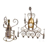 Patriotic clock and lamp, 19th century