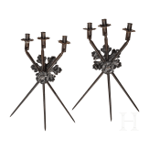 Two bayonet candlesticks, 19th and 20th century