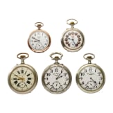 Five pocket watches - "railroad watches"