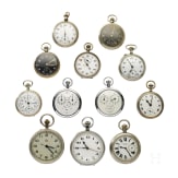 Nine service watches, three stop watches