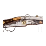 A heavy German bone-inlaid matchlock musket with musket support, dated 1589