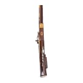 A heavy German bone-inlaid matchlock musket with musket support, dated 1589