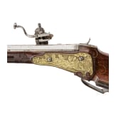 A fine wheellock rifle with chiseled lock, Augsburg, circa 1700