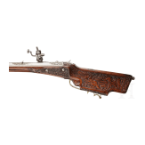 A German hunting wheellock rifle, the stock inlaid with staghorn, circa 1700