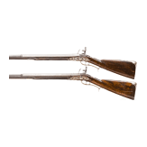 A pair of silver-mounted flintlock rifles, Elferding, Onoldsbach (Ansbach/Bavaria), circa 1730
