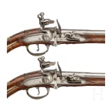 A pair of Flemish, long breechloading flintlock pistols, circa 1720/30