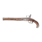 A silver-mounted long flintlock pistol, Dresden, ca. 1740