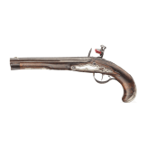 A silver-mounted flintlock pistol, Ebert in Ballenstedt, circa 1760