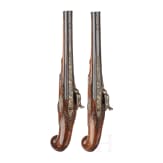 A fine pair of southern German percussion pistols with chiseled mounts, circa 1780