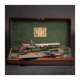A cased pair of flintlock pistols with a detachable stock, H. W. Mortimer & Co. of London, circa 1810