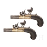 A pair of flintlock terzerols in case, Green in Canterbury, circa 1810
