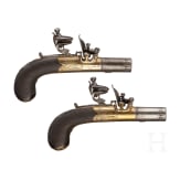 A pair of flintlock terzerols in case, Green in Canterbury, circa 1810