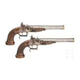 A cased pair of flintlock pistols, Pirmet of Paris, circa 1815