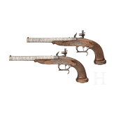 A cased pair of flintlock pistols, Pirmet of Paris, circa 1815