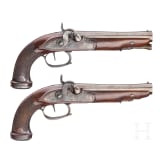 A pair of percussion pistols, Hilaire, Sedan, ca. 1820
