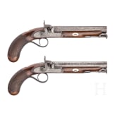A cased pair of percussion pistols, Edward & William Bond, London, circa 1840