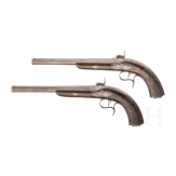 A cased pair of percussion pistols, Lebeda, Prague, circa 1840/50
