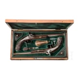 A cased pair of percussion pistols, Lebeda, Prague, circa 1840/50