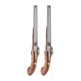 A pair of percussion target pistols, I. Schmidt in G&uuml;strow, ca. 1850