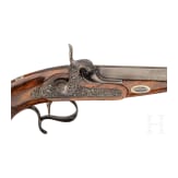 A cased percussion pistol, Ulrich Roos & Sohn, Stuttgart, circa 1850