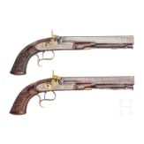A cased pair of deluxe percussion pistols, Joseph Charles Reilly, London, circa 1850