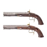 A cased pair of deluxe percussion pistols, Joseph Charles Reilly, London, circa 1850