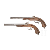 A cased pair of percussion pistols by Geerinckx in Paris, ca. 1850