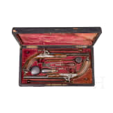 A cased pair of percussion pistols by Geerinckx in Paris, ca. 1850