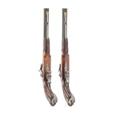 A cased pair of percussion pistols, Francotte of Li&egrave;ge, circa 1850