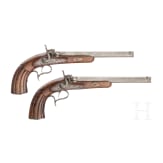 A cased pair of percussion pistols, G. O. Nerkl, Grossenhain/Saxony, circa 1860