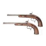 A cased pair of percussion pistols, G. O. Nerkl, Grossenhain/Saxony, circa 1860