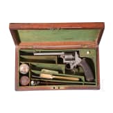 A cased Tranter system Adams double trigger percussion revolver