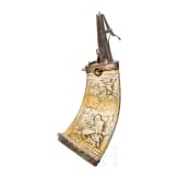 A German musketeer's powder flask, ca. 1630