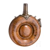 A wooden powder flask, France, 17th century