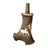 A German hunter's powder flask made of deerhorn, Lebrecht Schulz, Meiningen, circa 1830/40